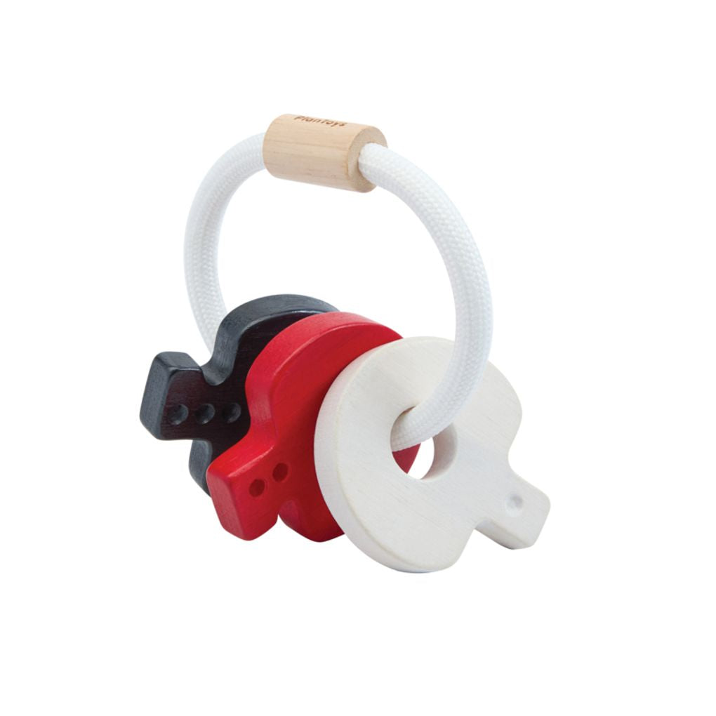 PlanToys Baby Key Rattle - High Contrast, official product photo